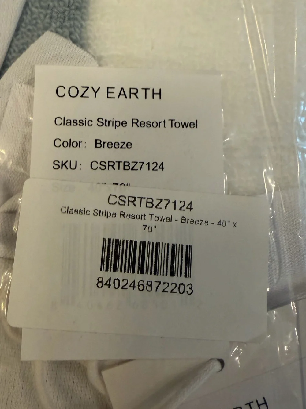 COZY EARTH Breeze Classic Stripe Resort 40” X 70” Towel